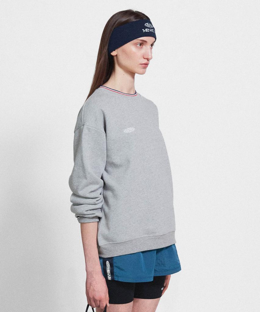 Minasu Track Volume Point Round Sweatshirt_Melange Gray