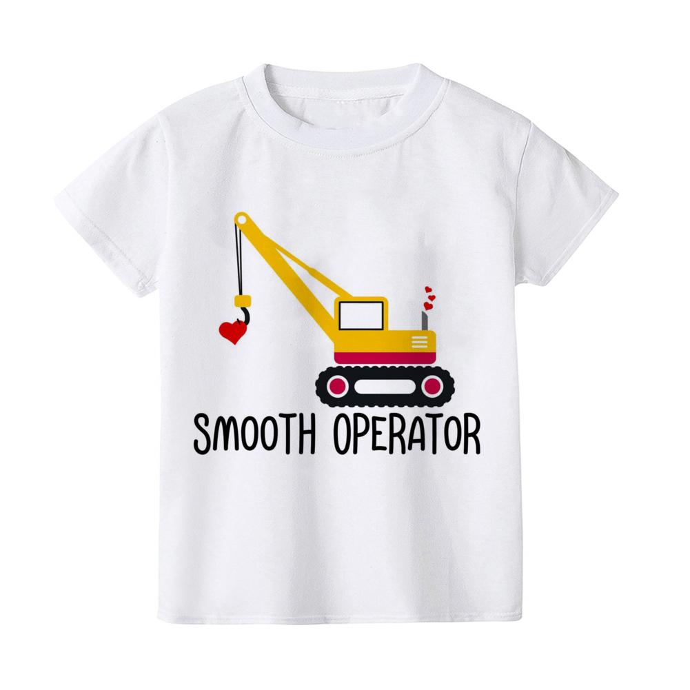 Smooth Operator Tractor Baby Valentines Day Shirts Construction Valentines Boy Short Sleeve Shirt Toddler Valentine Cute TShirt 100