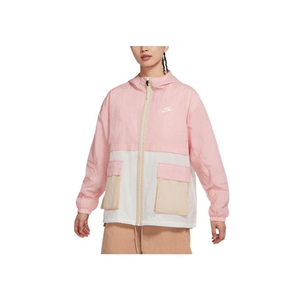 Nike Color Block Logo Print Zip-Up Hoodie Women Jackets Pink DZ3036-630
