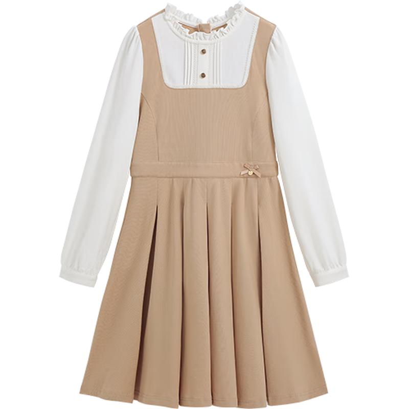 YEEHOO Girls  Academy Style Faux Two-Piece Long Dress 150