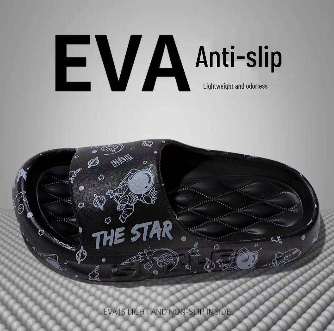 

Унісекс Нековзні EVA Сліпанці для Чоловіків та Жінок, Зручне Домашнє/Вуличне Взуття для Ванної 40-41 чорний