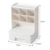 Desktop Storage Box Multi Compartments Pencil Sundry Holder with Drawer Plastic Stationery