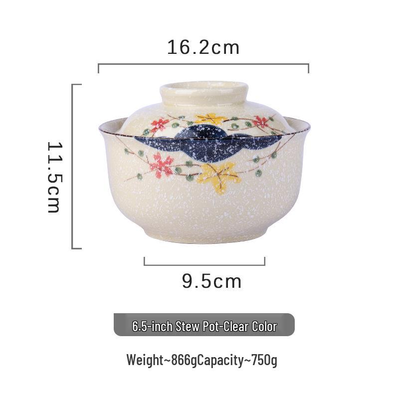 Underglaze Ceramic Bowl for Noodles, Soup, Stew, & Baked Rice - Ideal for Dorms & Restaurants
