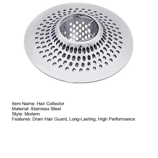 Drain Hair Catcher Strainer Stainless Steel Bathtub Hair Collector Rust-Resistant Upgraded Drain Hair Stopper