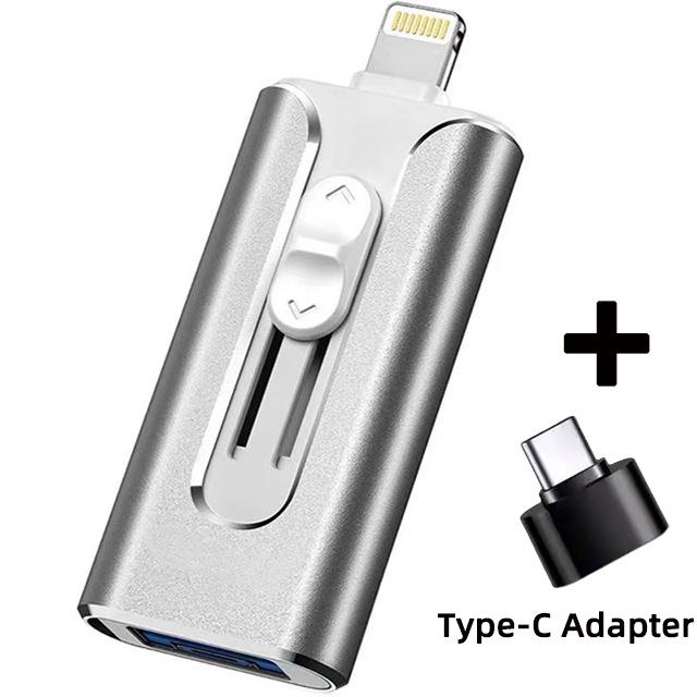 

Універсальний USB-накопичувач 1 ТБ Три в одному для мобільних пристроїв, Apple та Android 2TB