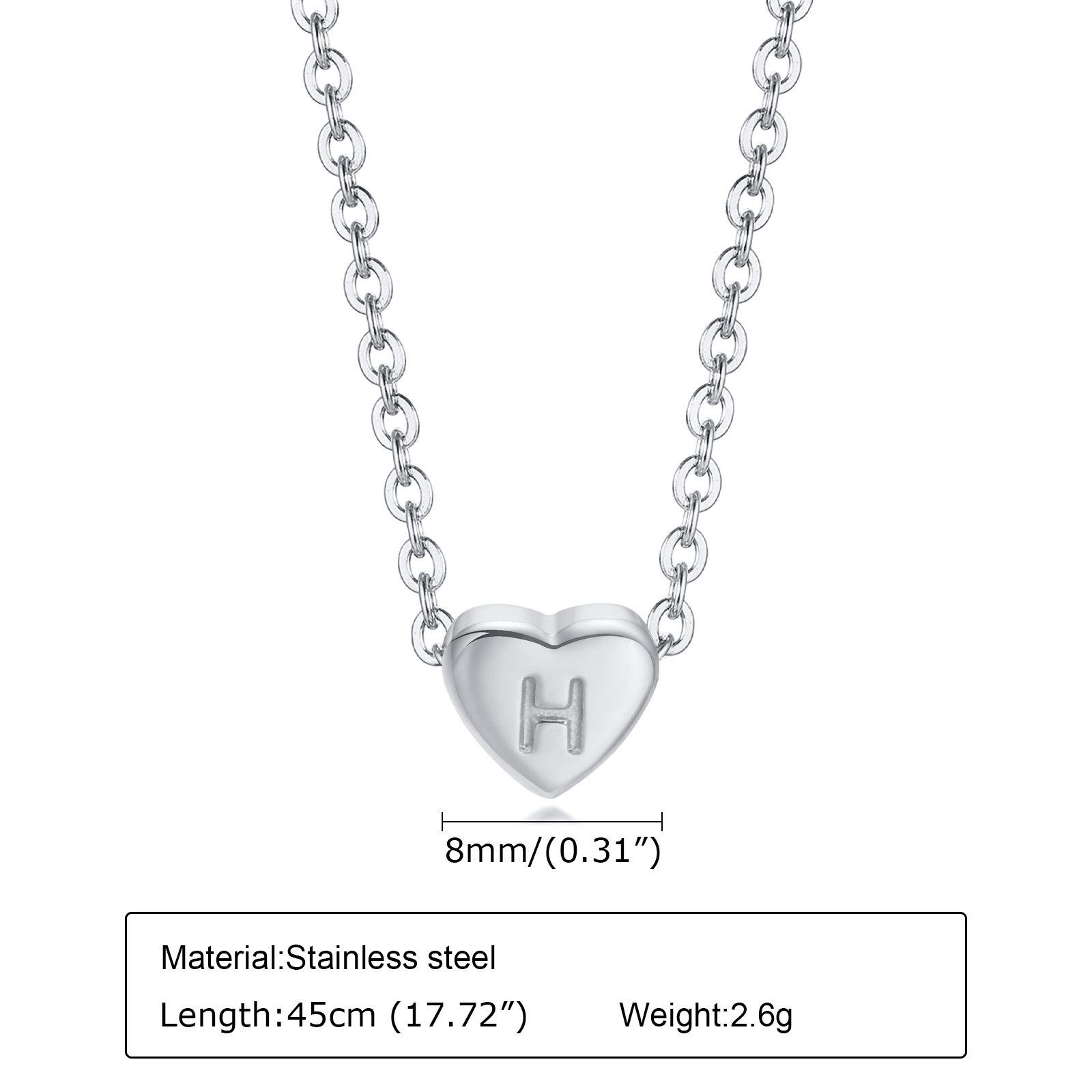 Stainless Steel Heart Letter Necklace 26 Letter Love Necklace, Quanxi Water Jewelry Pn-1670