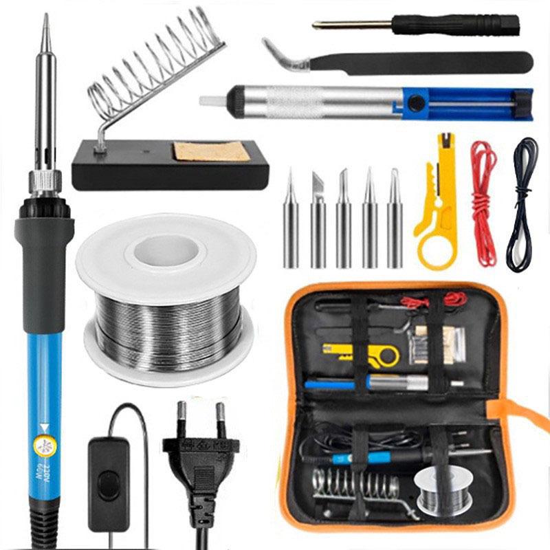 60W Adjustable Electric Soldering Iron Kit, 16-Piece, for Home Welding and Repair