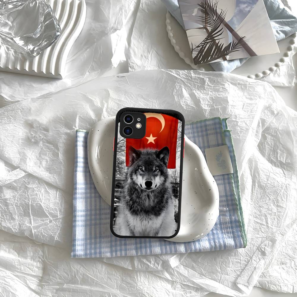 

Turk Wolf Turkey Flag Phone Case For IPhone 16e 16 15 14 13 12 11 Pro Max X XS Max Plus Matte Clear iphone 11
