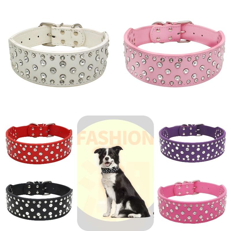 Expandable Pet Collar Chain With Gorgeous Rhinestone Design Various Colors Available