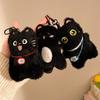 1/4Pcs Cartoon Plush Small Black Cat Keychain Sweet Cute Animal Doll Pendant Backpack Hangings Decoration Birthday Gifts