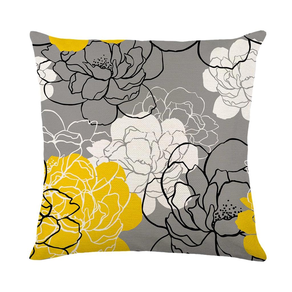 Elegant Waterproof Flower Printed Cushion Cover With Oilproof And Dustproof Features For Stylish Home Decor