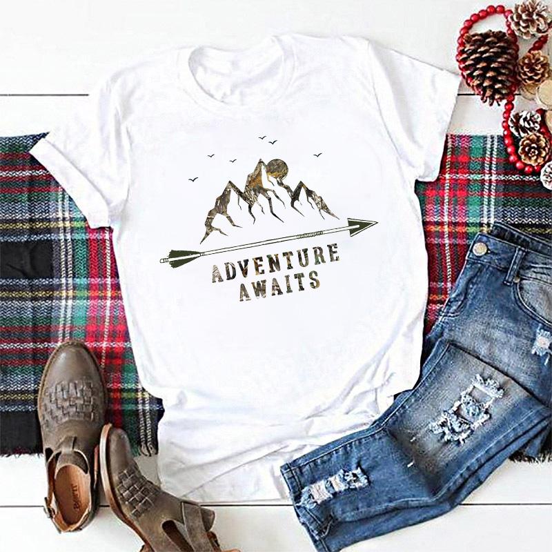 

Women Clothing Round Neck Cartoon 90S Ladies Summer Loose Clothes Tshirt Short Sleeve Female Tees Top Graphic T-Shirt XXXL білий