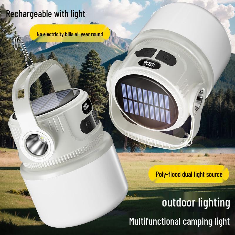 Solar-Powered Multifunctional Camping Light with USB Charging & Remote Control for Outdoor Use
