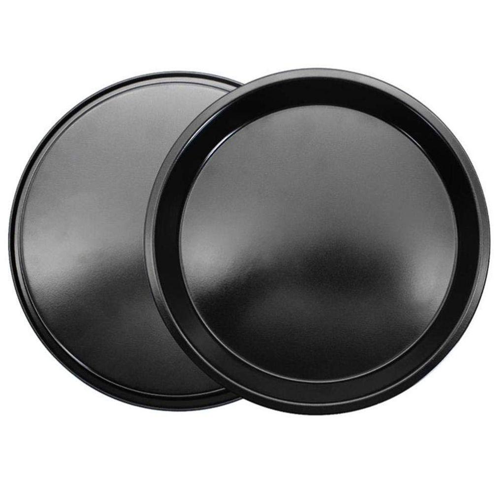 Black Pizza Tray Non-Stick Metal Bakeware Tray Baking Pan Round Oven Vented Tray