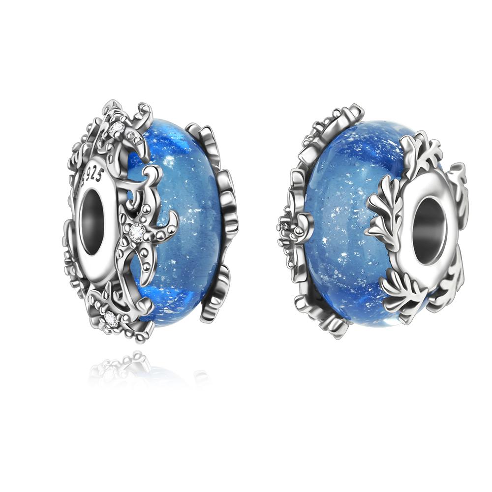 Kupfer Blau Ozean Serie Perlenanhänger Passend Für Das DIY Armband Der Marke Damenschmuck Freundin Geschenke