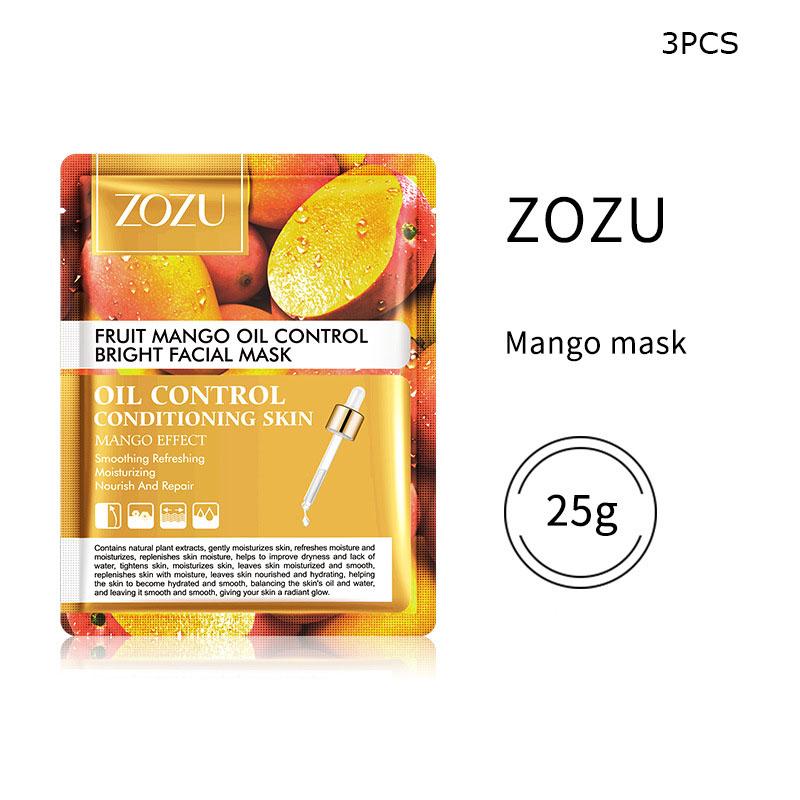 Фруктовая маска для лица ZOZU, 3 шт., средства по уходу за кожей 3pcs Mango