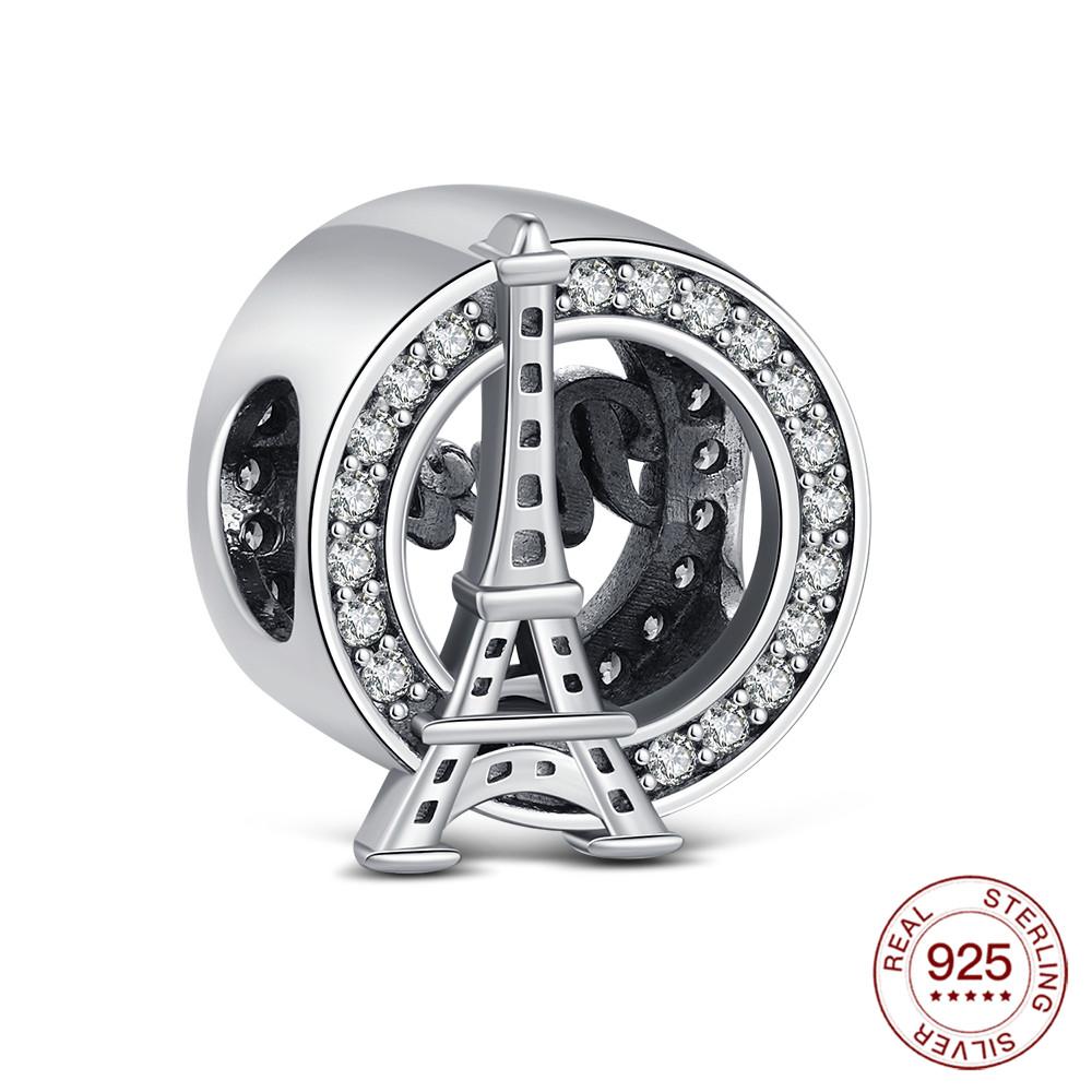 Copper Travel Pendant Suitcase Glamour Eiffel Tower Charms Jewelry Making Fashion Beads Elegant For Women Gifts