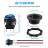 12V 20A Round Switches with LED Display & attaches  Wire  Plastic LED Illuminates Switches for Quick & Simple Installation