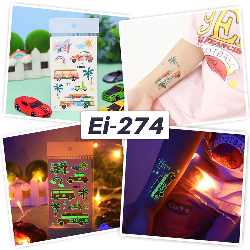 Autocolante Tatuaj Temporar Ruikalong Impermeabile Luminoase Desene Animate Trafic pentru Copii