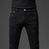 Korean Jeans Men Spring and Summer Stretch Slim Feet Straight Pants