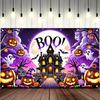 1 piece 2D flat Halloween decoration banner - polyester material - eerie Halloween happy banner