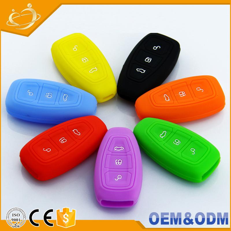 Hot Selling 3 Button Silicone Car Keyless Remote Key Case Bag Cover for Ford Focus