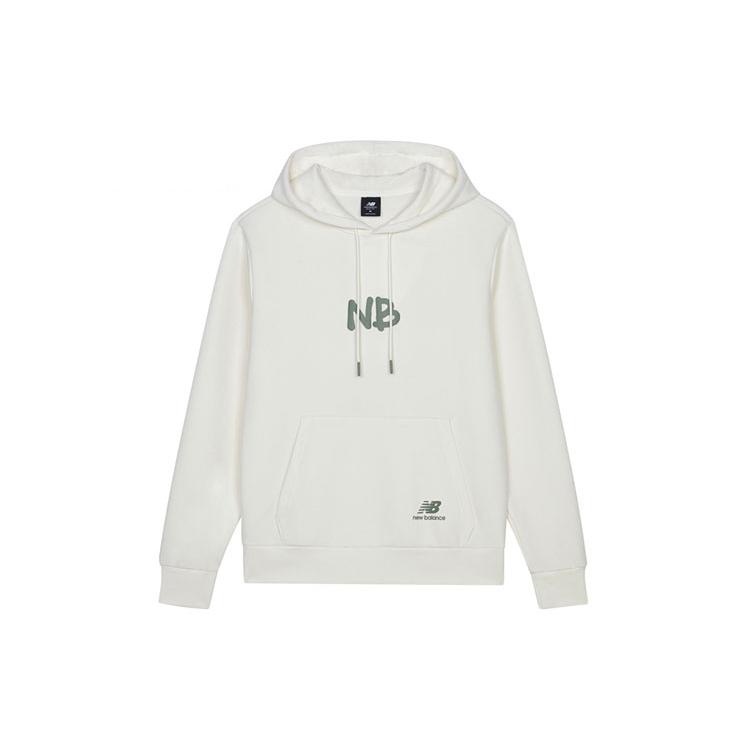 Толстовки New Balance Мужские Белые С Капюшоном Умеренный Обычный AMT13364-IV XL