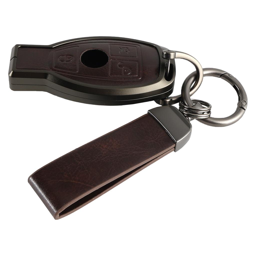 Legierung Aluminium TPU Autoschlüssel Braun Hülle Abdeckung Für Benz GLC GLK CLS GLA CLA AMG