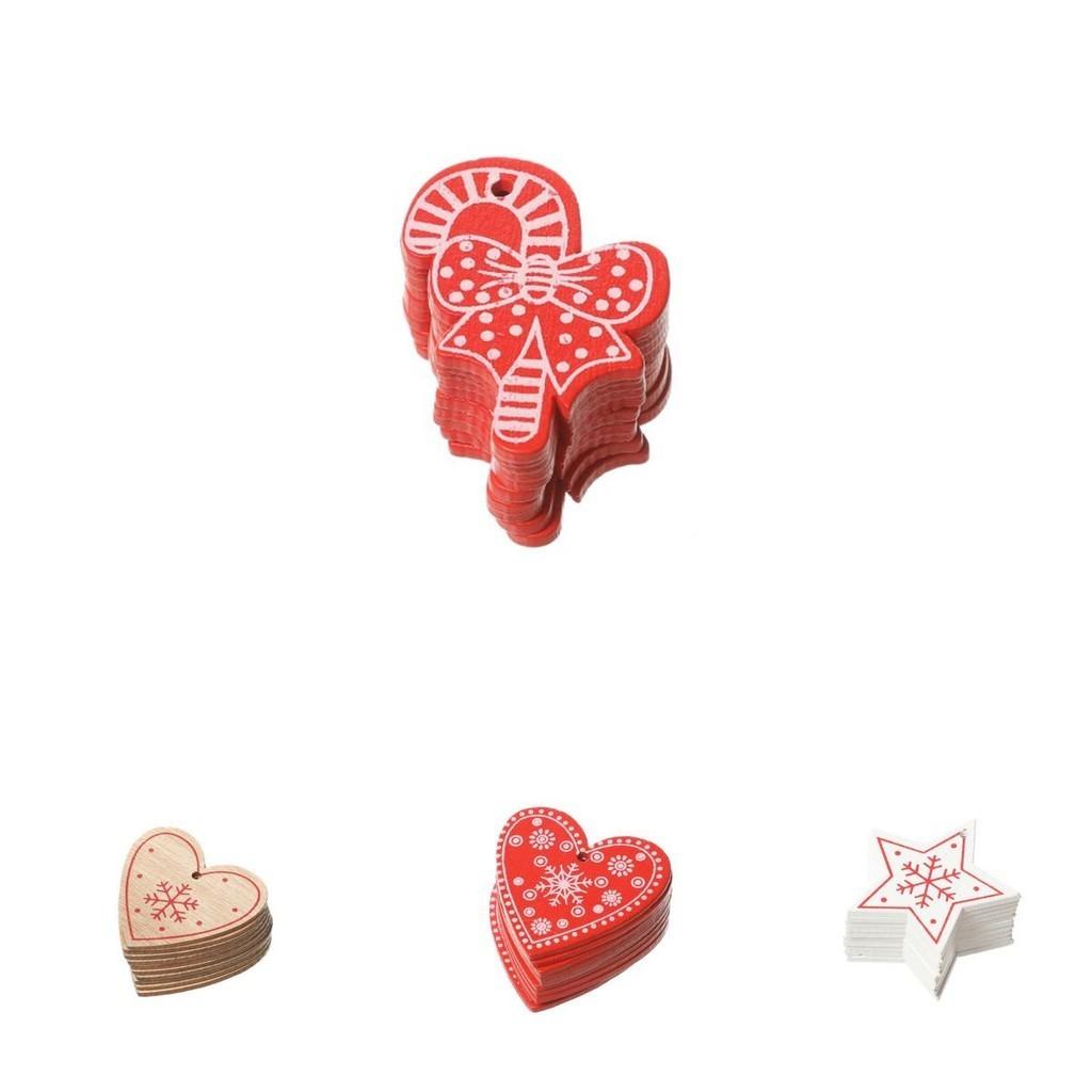 Charming 10pcs Wooden Christmas Tree Ornaments For Festive Home Decor