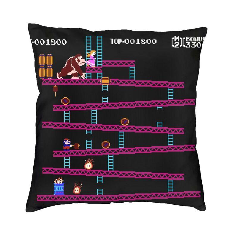 Through Ages Donkey Kong Pillow Case 45X45Cm Home Decorative Cute Arcade Game Cushions For Sofa Square Pillowcase
