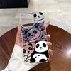 TK Popular Ins Wind Soft Cute Stacked Panda Mobile Phone Case Apple 16pro Glitter Transparent Case iPhone15 Anti-drop