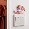 Adorable Light Switch Decoration Resin Girl Panda Figurine Self-Adhesive Detachable Wall Sticker Switch Ornament Home Decor