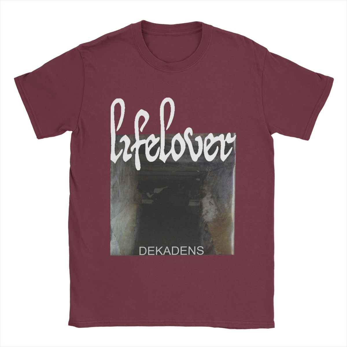 

Футболки Lifelover Dekadens Black Metal для мужчин Уникальная футболка из 100% хлопка с круглым вырезом и коротким рукавом Футболка с идеей подарка Одежда XXXXXL бордовый