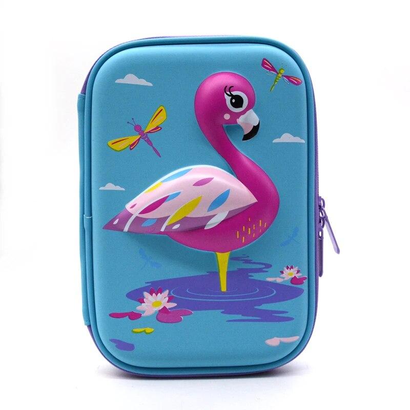Kawaii Unicorn Pens Flamingo Pencil Case Pencil Case Creative Pencil Bag Girl Learning Supplies Stationery  Toy Storage