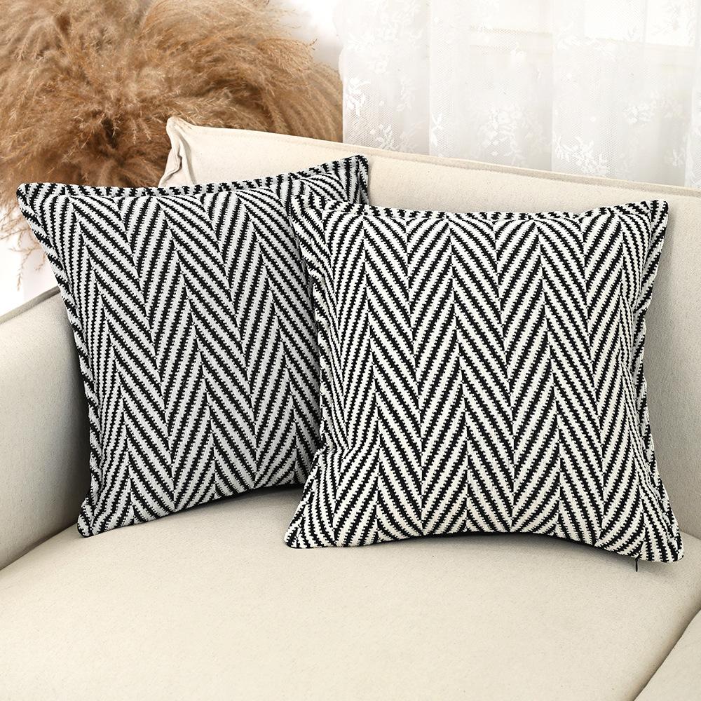 Retro Fischgräten Chenille Jacquard Kissenbezug Kissen Wohnzimmer Sofa Dekoration Kissenhülle Kopfteil Kissenbezüge