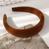 Winter New Pumpkin Color Velvet Headbands For Woman Girls Elegant Hair Hoop Wide Sponge Hairband Female Fashion Hair Accessories