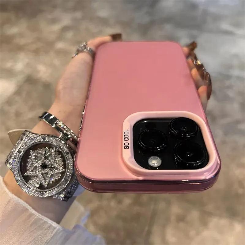 Luxury Plating Matte laser Phone Case For iPhone 16 Pro Max 15 14 13 12 11 Plus X XS XR Fashion Shockproof Bumper Cases Cover