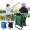 Fishing Stool Detachable Portable Folding Chair Beach Camping Chair with Cooler Bag Backrest Lightweight Outdoor Folding Chair