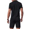 Men's Summer Solid Color Breathable Loose Zipper Short Sleeve Shirt Shorts Set