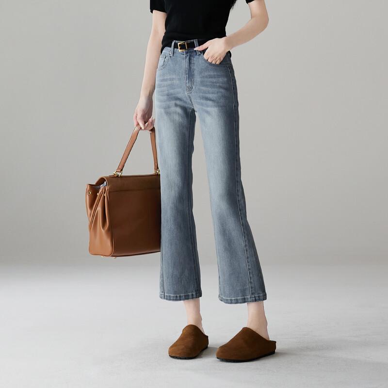 SOFSIL Women's High-Waist Crop Flare Jeans