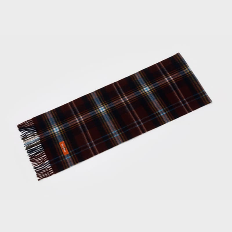 RECLOW ANYONE CHECK WOOL 100% WINE MUFFLER