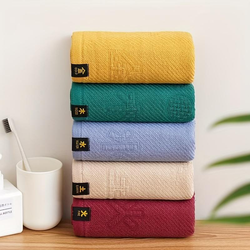 5pcs of Golden Wood Water Fire Soil, Chinese Five Elements, 100% pure Cotton quick drying, soft Chinese element towel set Suitable for washing face,