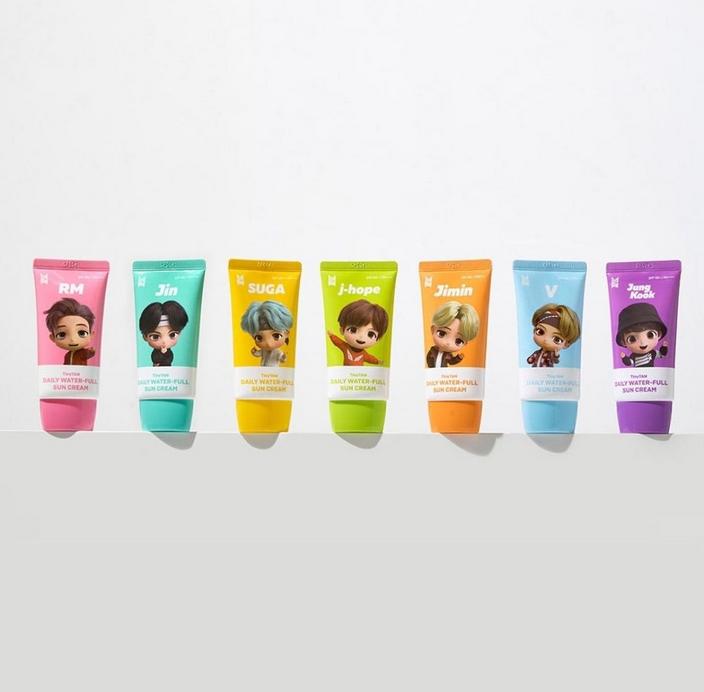 BTS TinyTAN Crème Solaire Hydratante Quotidienne 50ml SPF50+ PA++++ /RM JIN SUGA j-hope JIMIN V Jung Kook/ Marchandise Officielle Authentique, KPOP, Kbeauty