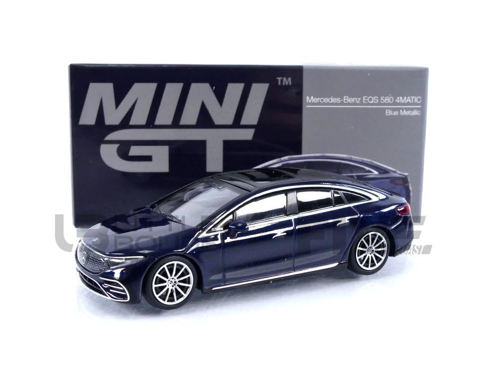 

TrueScale Miniatures MINI GT EQS 580 4MATIC Natural Blue Metallic drive Готовое изделие 1/64 Mercedes-Benz Левостороннее