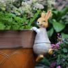 Cute Resin Rabbit Frog Statue DIY Outdoor Garden Bonsai Store Decoration Animal Sculpture Garden Hanging Flower Pot Ornament