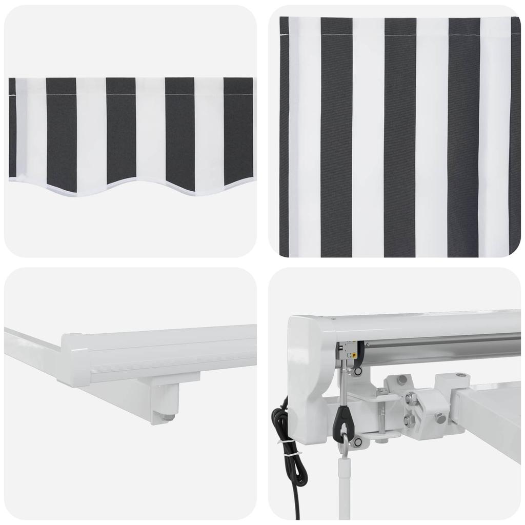 Electric Retractable Awning Anthracite and White 4 X 2 M