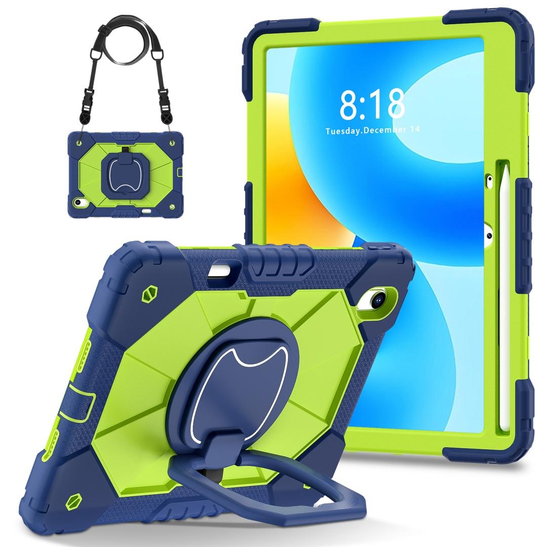 Для Huawei MatePad 11.5 / Huawei MatePad 11.5-дюймов. Вращающаяся на 360° рукоятка, прочная защитная подставка TPU+PC 3 в 1, противоударный противоударный чехол для планшета и ПК Huawei MatePad 11.5 темно-синий