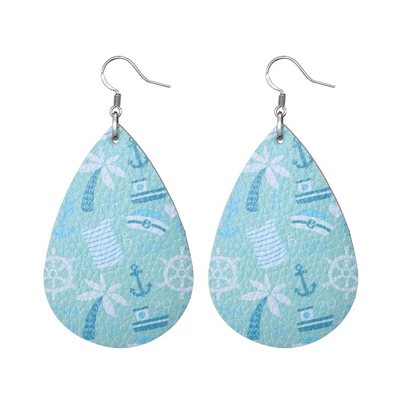 Fashion Leather Earrings Lightweight Faux Leather Leaf Earrings Teardrop Dangle Handmade For Women Girls Jewelry Wholesale