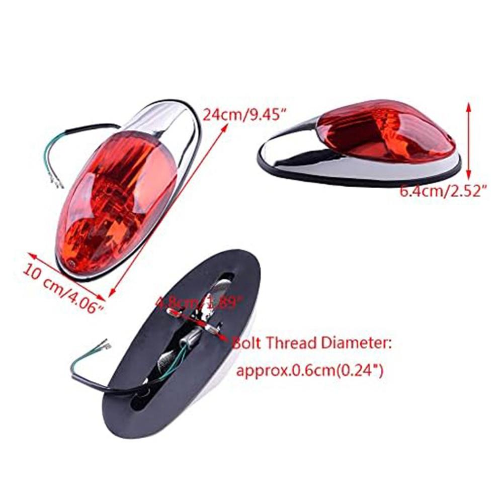 DC12V Motorcycle Rear Brake Tail Light Red Lens For Honda Yamaha Suzuki Kawasaki