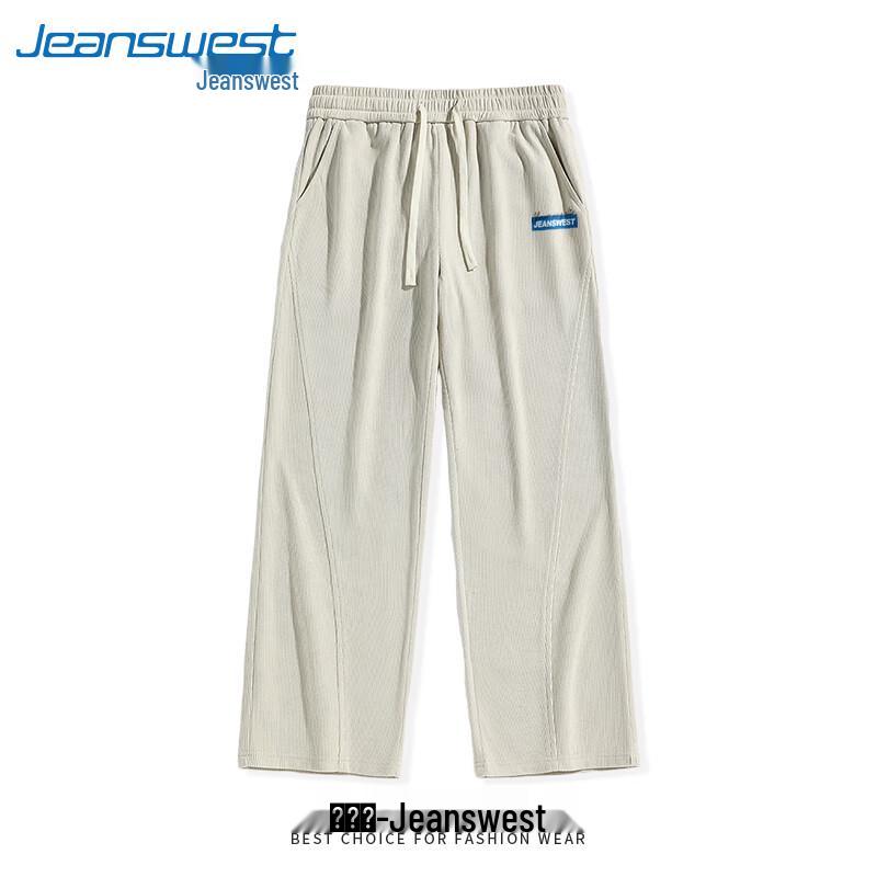 Jeanswest Men's Letter Chenille Curved Knife Straight Leg Pants